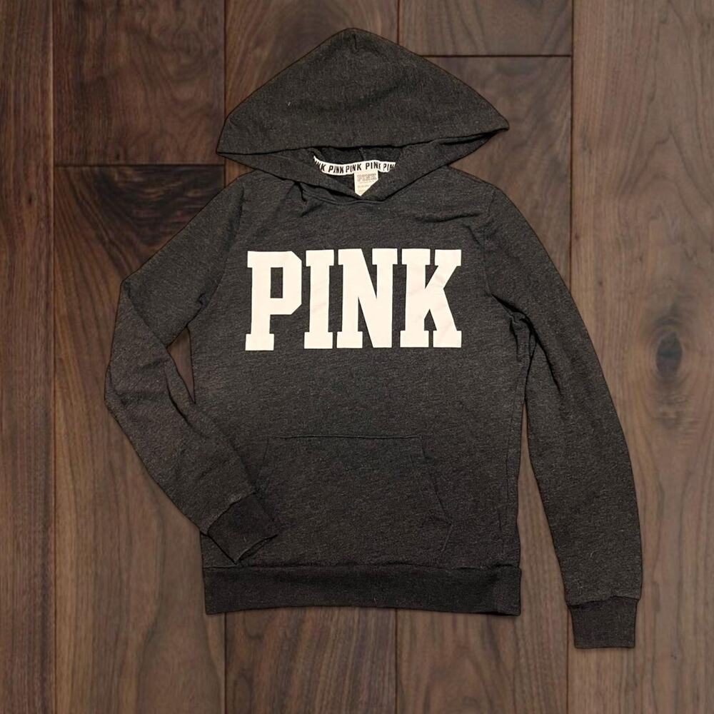Victorias Secret Pink Gray hoodie with pocket size xs